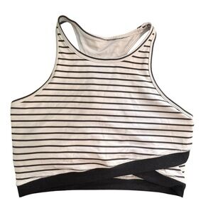 Scorpio Sol Women’s Crossover Black White Sports Bra Size Large